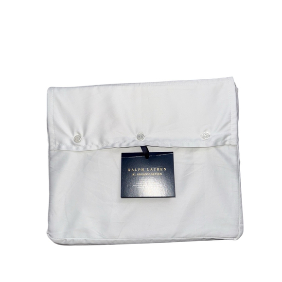 NWT Ralph Lauren Organic‎ Sateen Queen Studio White Organic Flat Sheet